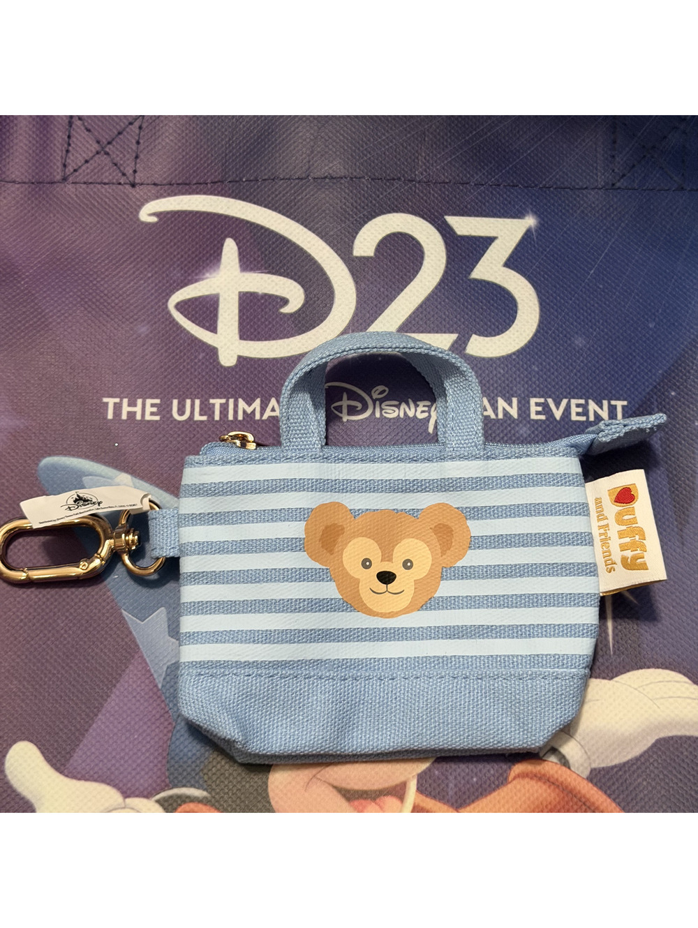Disney D23 2026 WDI MOG Mickey's of Glendale Duffy Mini Tote Bag Pouch Keychain
